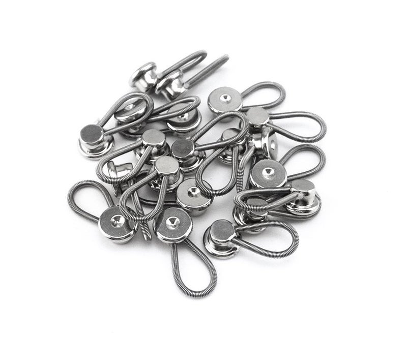 yueton 20pcs Metal Elastic Collar Extenders Button Extenders for Shirt Dress Trouser Coat Collars Pants - Image 2